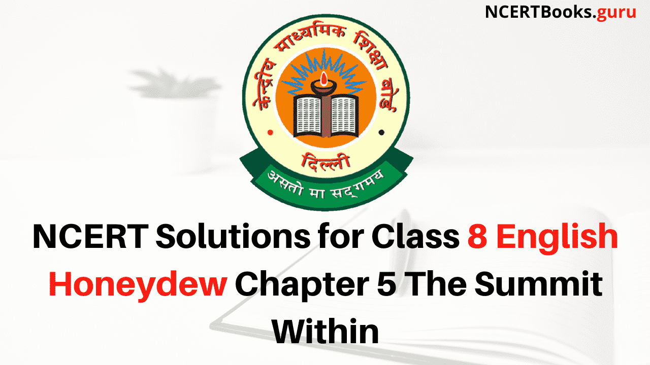 NCERT Solutions for Class 8 English Honeydew Chapter 5 The Summit Within
