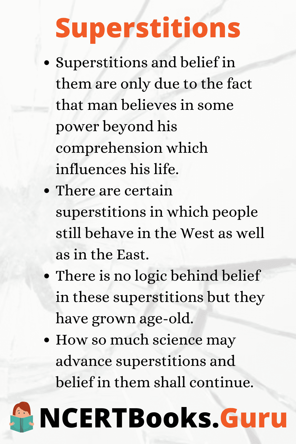 write an essay on superstition that exist in your community