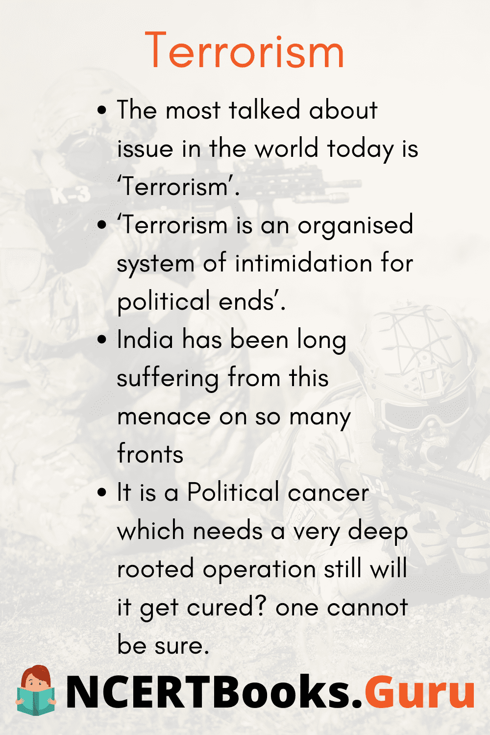 terrorism essay class 9