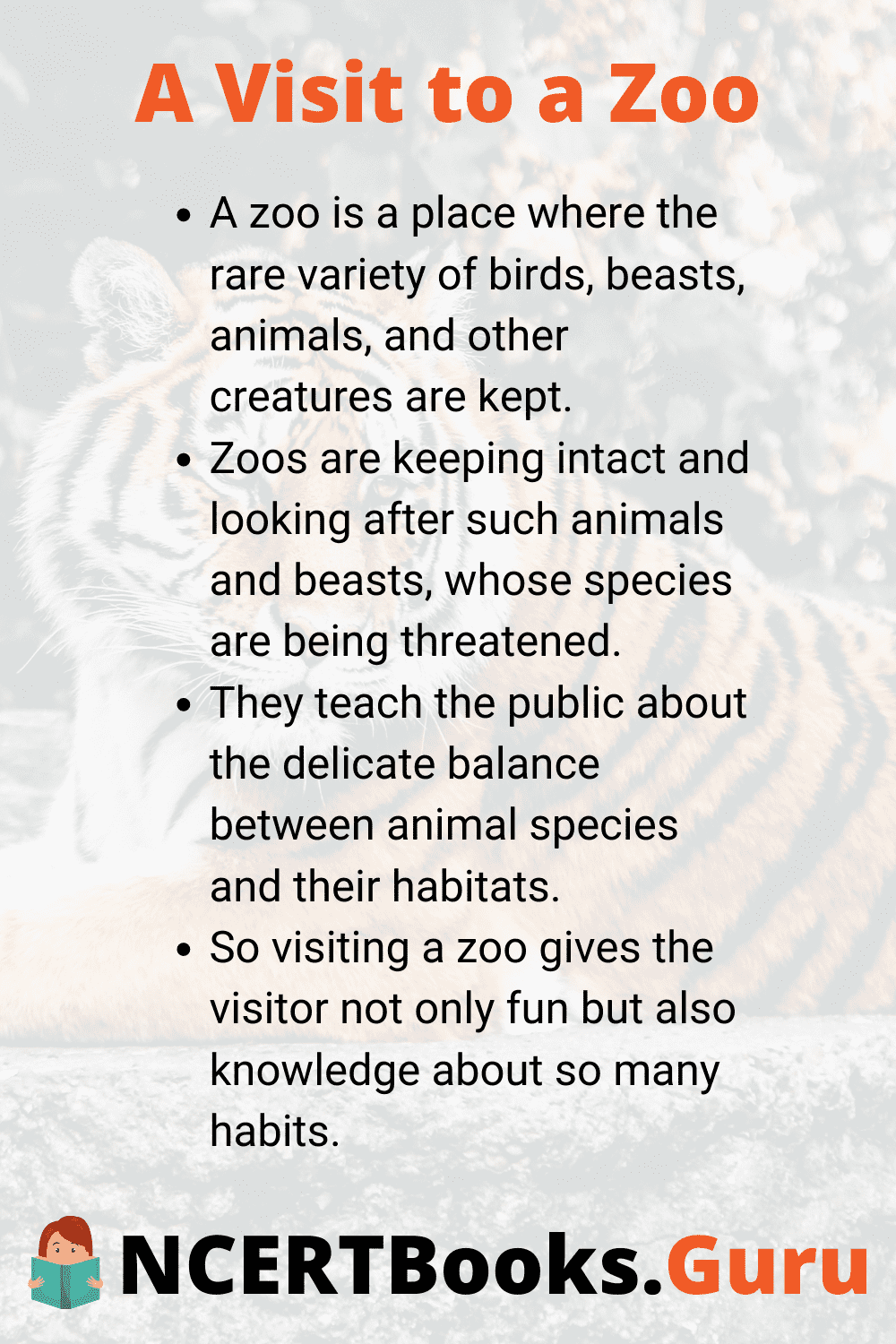 short note on visit to zoo