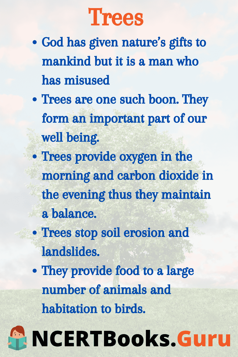 importance of trees essay for class 4