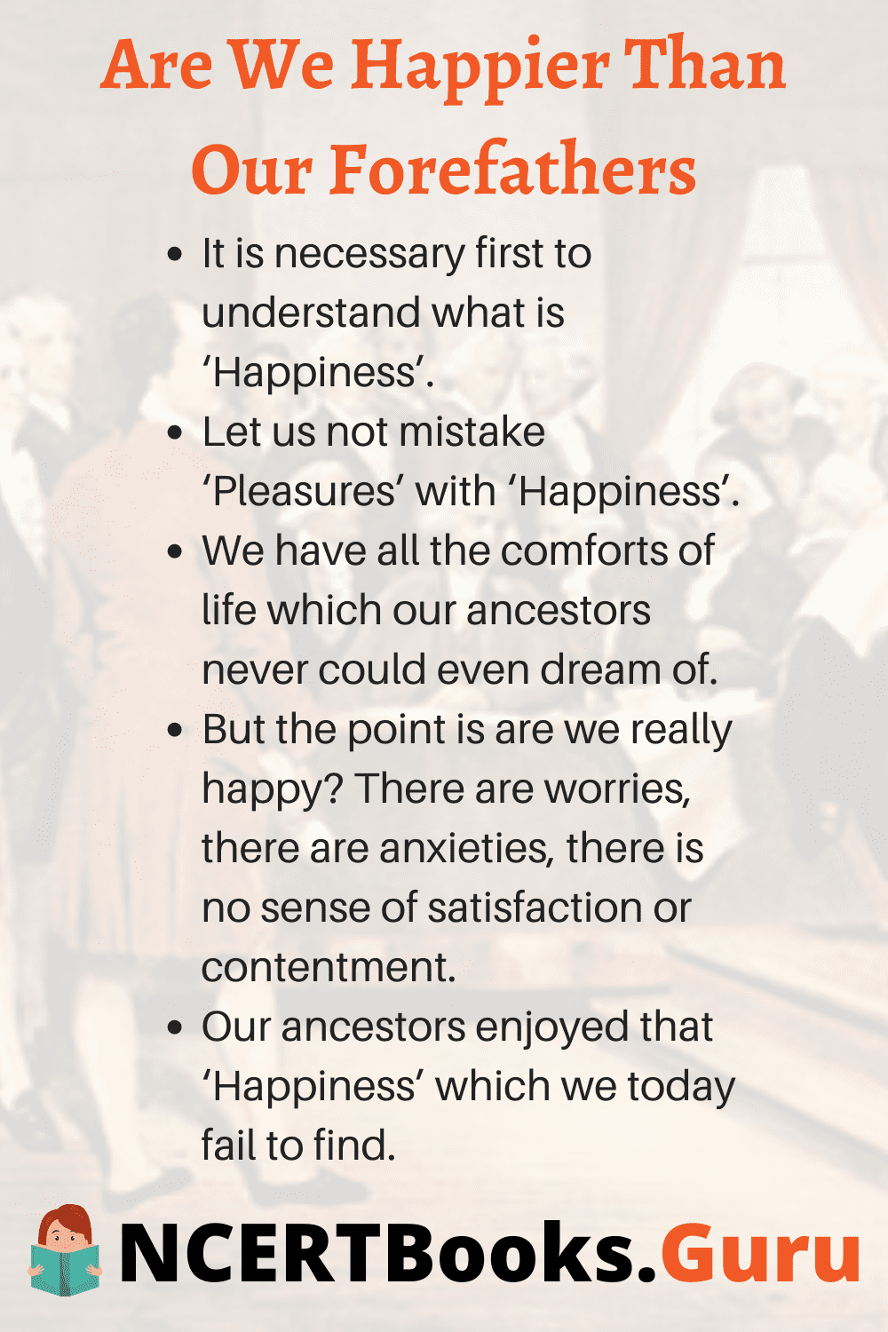 Essay on Are we happier than our forefathers