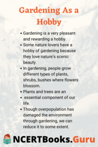 gardening essay for class 6