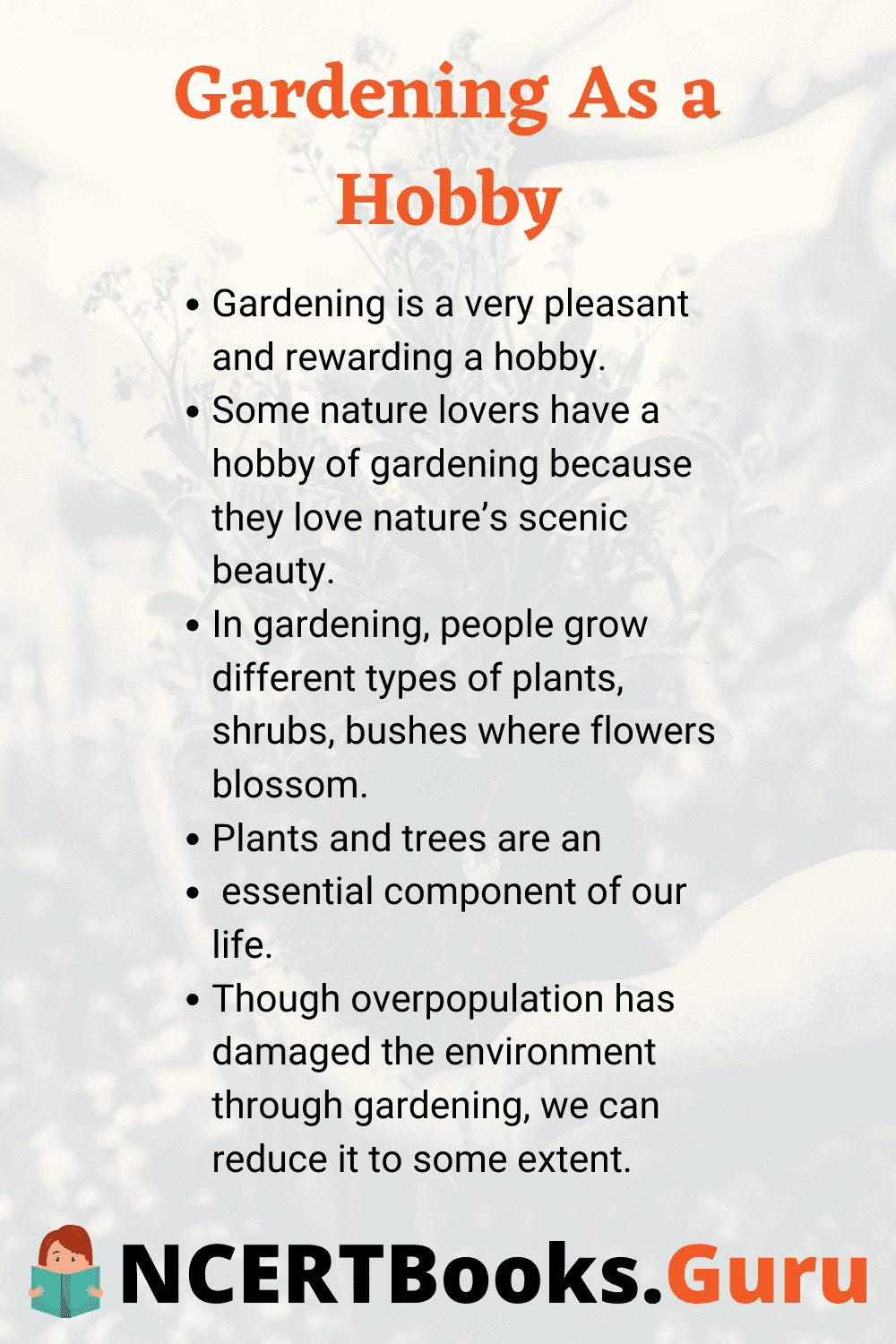 essay on my hobby gardening for class 7