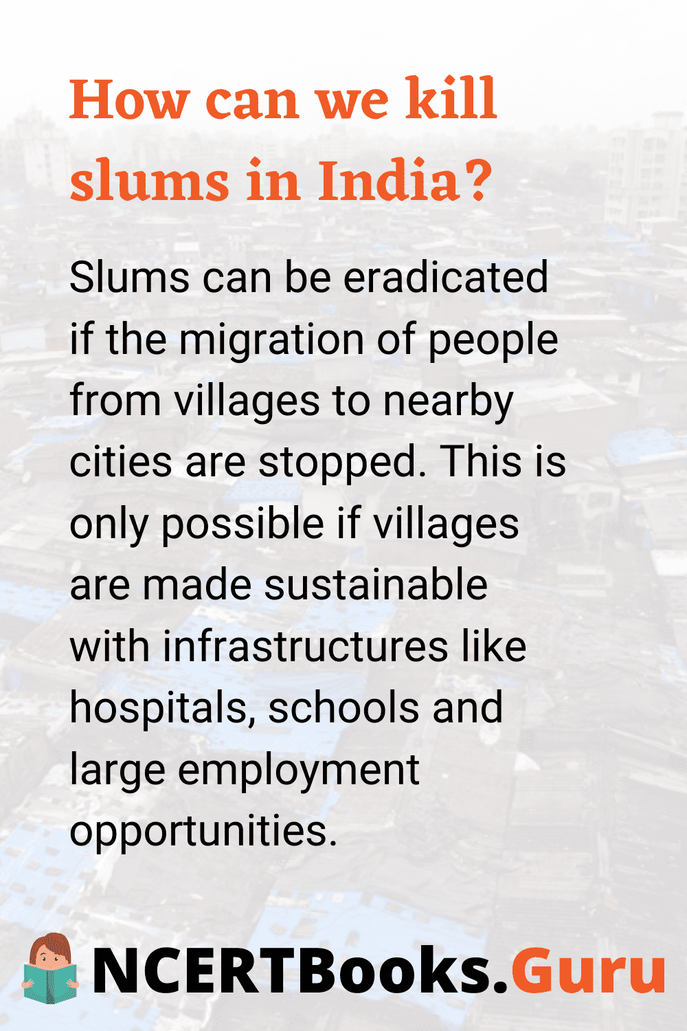How to eradicate Slums in India