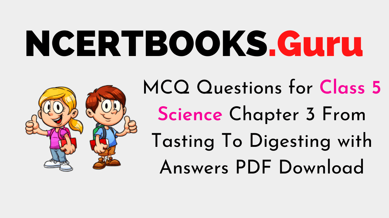 From Tasting To Digesting MCQ Questions for Class 5 EVS Science Chapter 3  with Answers - NCERT Books