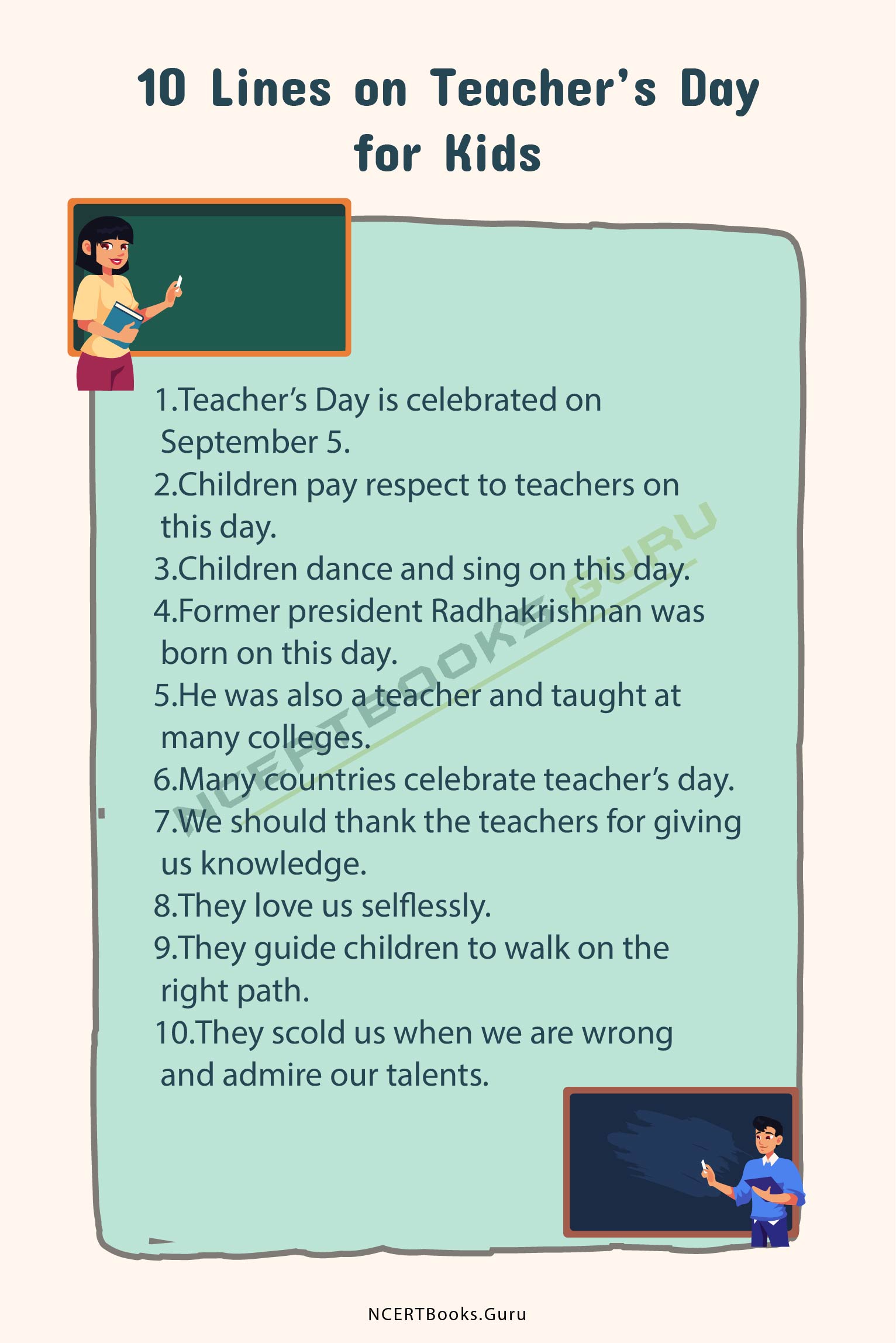 teachers day essay 10 lines pdf