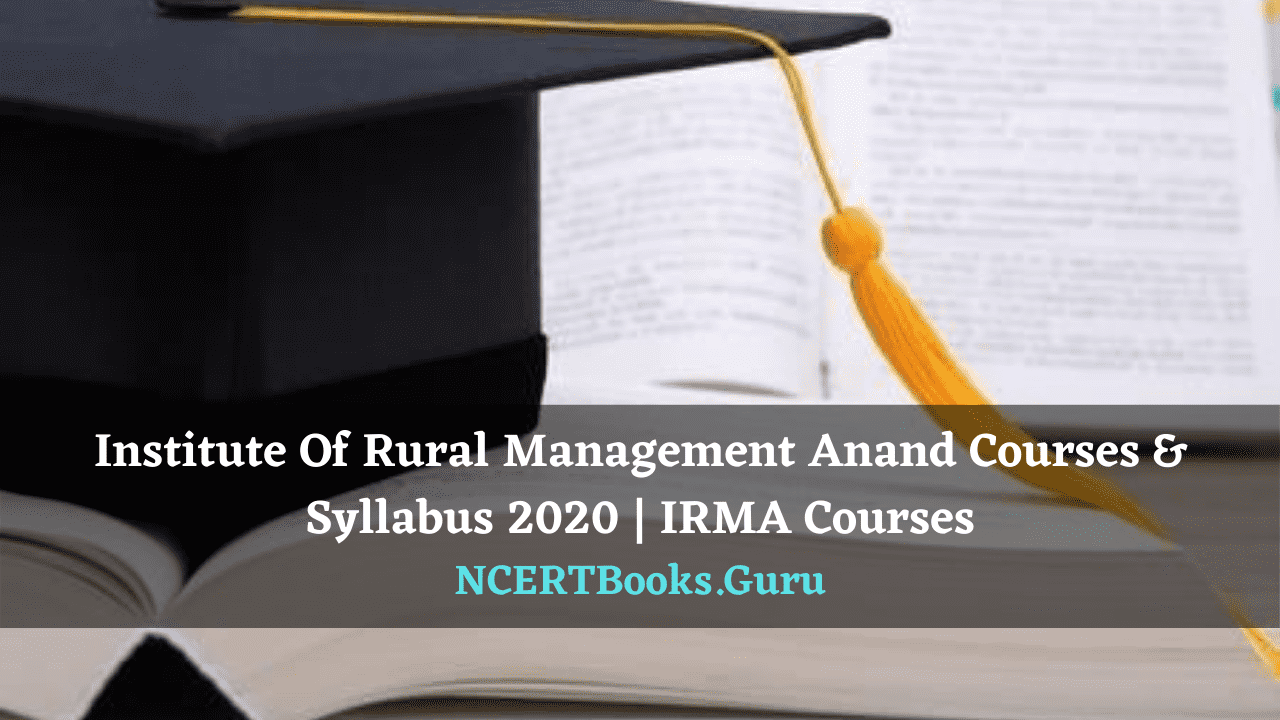Institute Of Rural Management Anand Courses