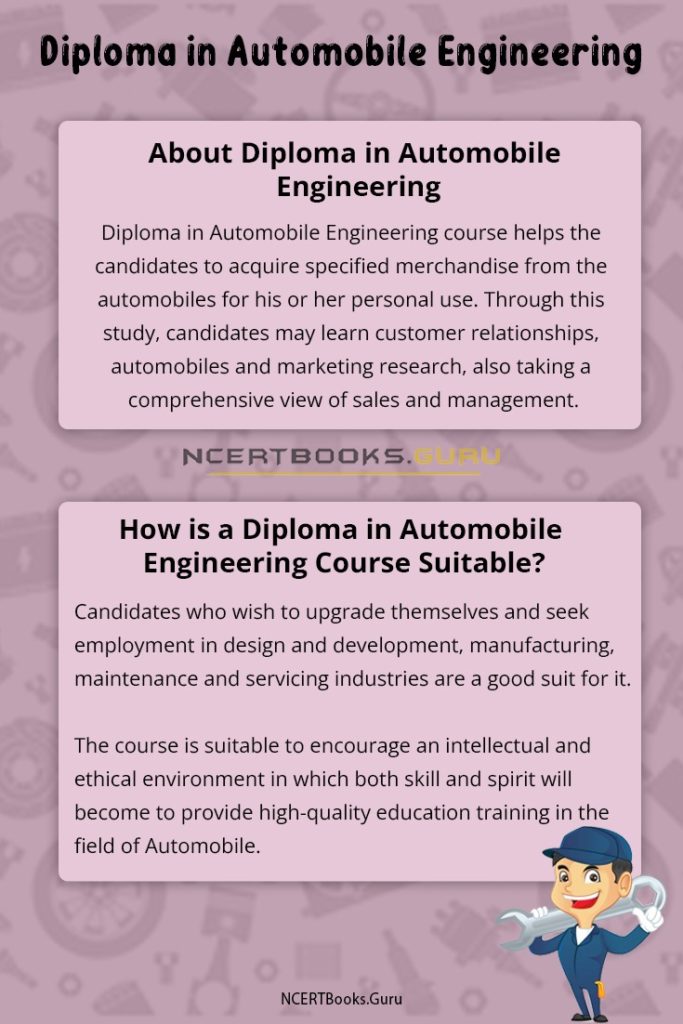 Diploma in Automobile Engineering Eligibility Criteria, Syllabus, Fee