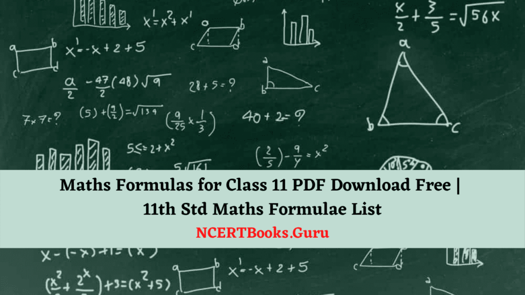 Maths Formulas for Class 11
