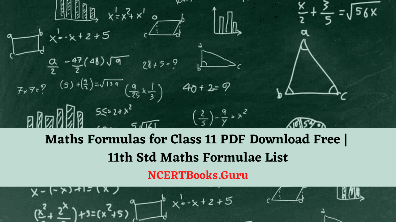 Maths Formulas for Class 11