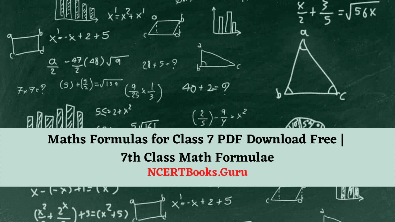 Maths Formulas for Class 7