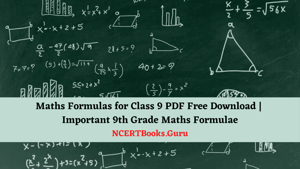 Maths Formulas for Class 9