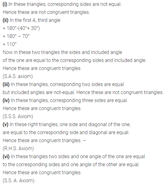 Selina Concise Mathematics Class 7 ICSE Solutions Chapter 19 Congruency Congruent Triangles 1