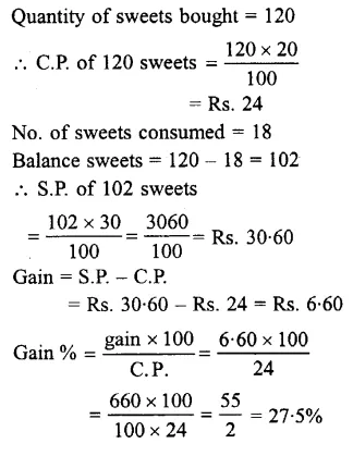 Selina Concise Mathematics Class 7 ICSE Solutions Chapter 9 Profit, Loss and Discount Ex 9A 10