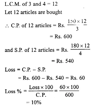 Selina Concise Mathematics Class 7 ICSE Solutions Chapter 9 Profit, Loss and Discount Ex 9A 9
