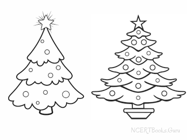 christmas tree line drawing