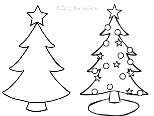 christmas tree outline drawing
