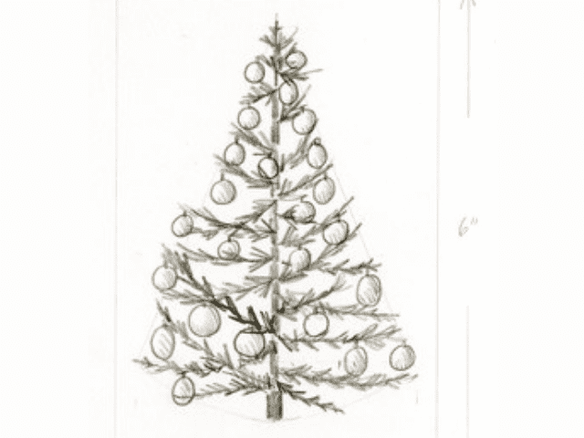 Christmas Tree Pencil Sketches