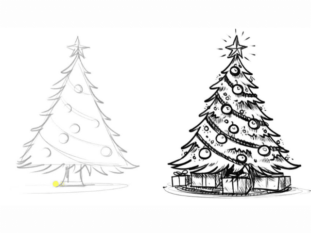 How to Draw Christmas Trees (with Pictures) - wikiHow