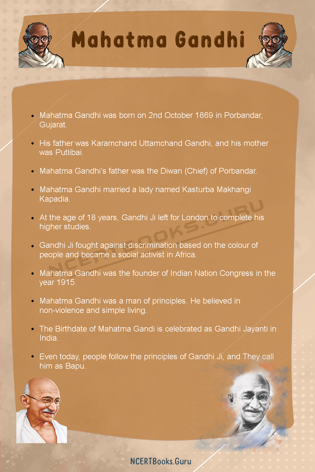 10 Lines about Mahatma Gandhi 1