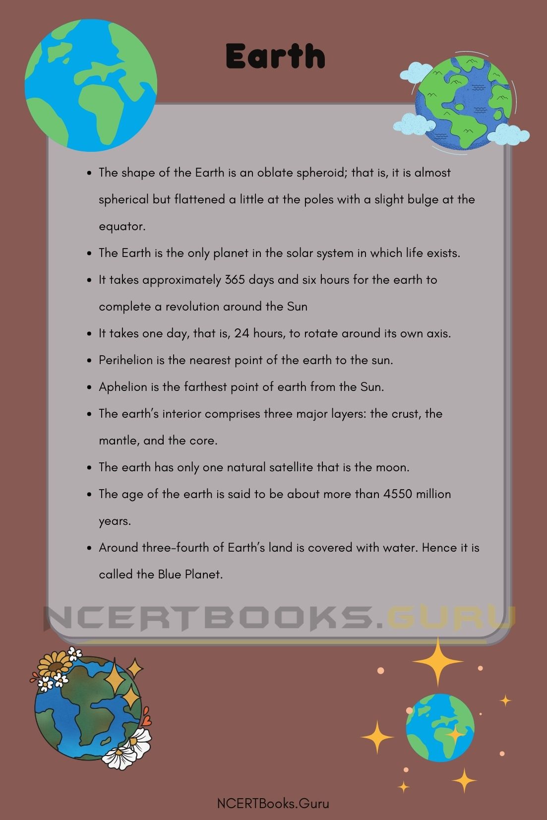 10 Lines On Earth For Students And Children In English - Ncert Books