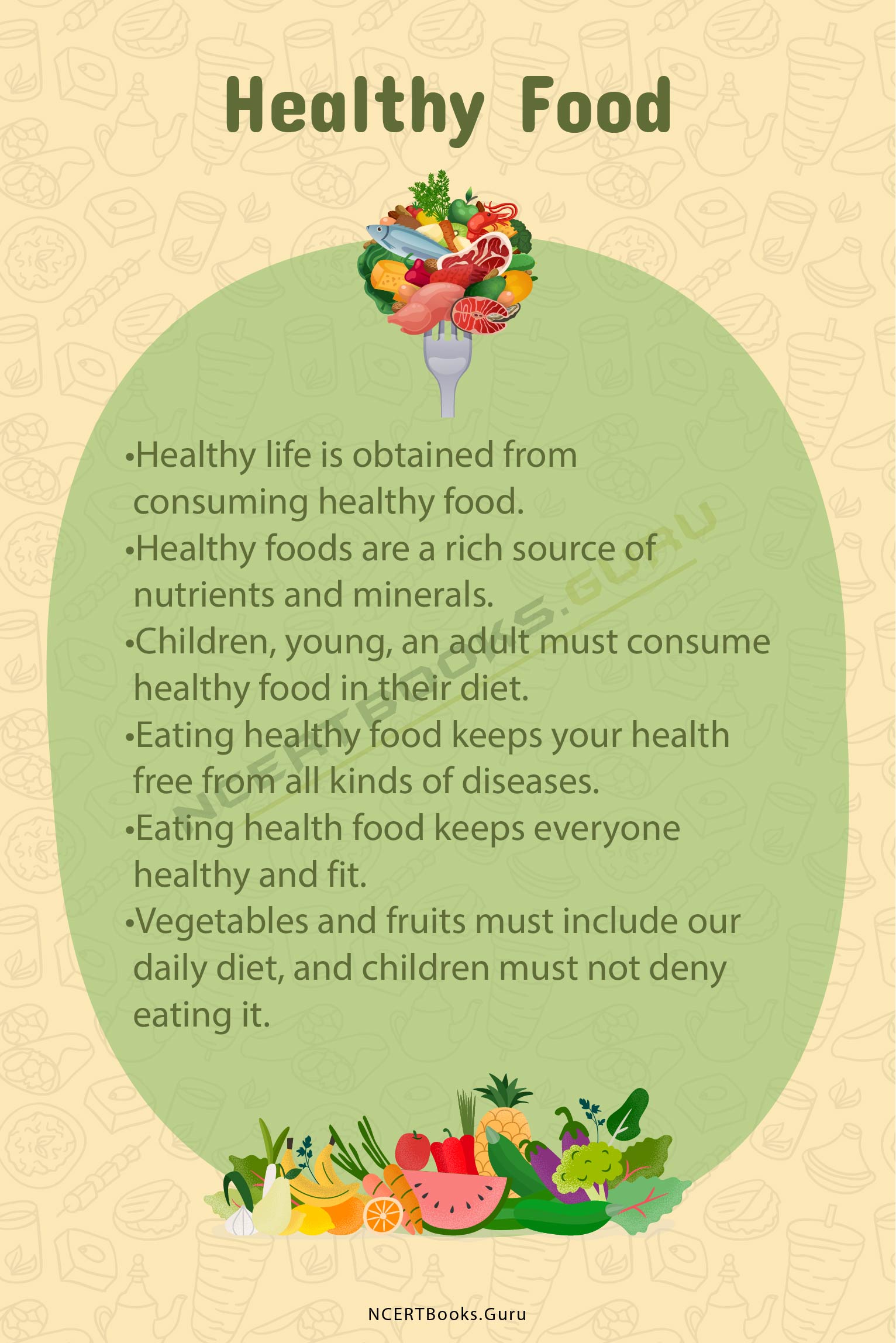 10 Lines On Healthy Food For Students And Children In English NCERT Books