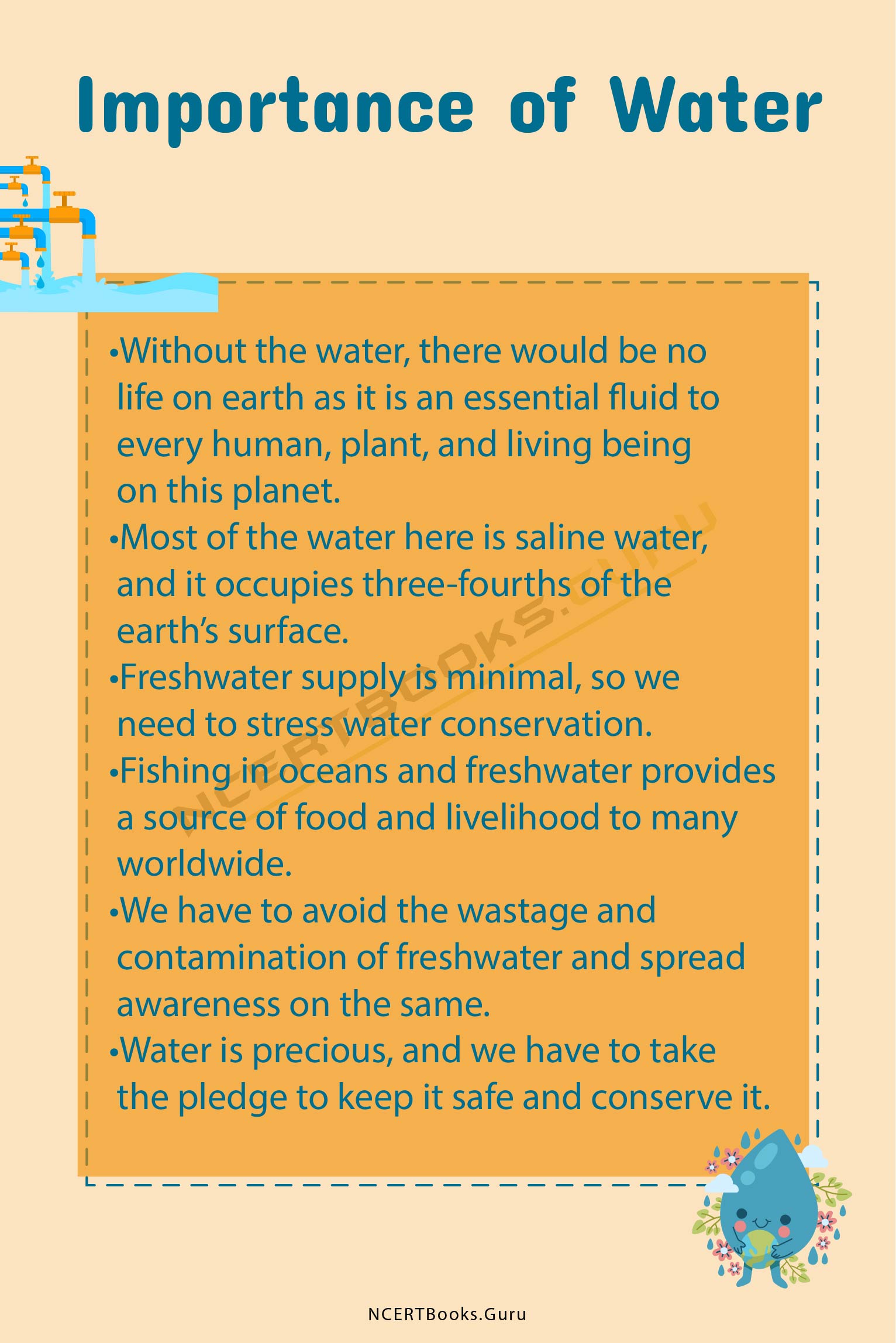 lines on save water for kids