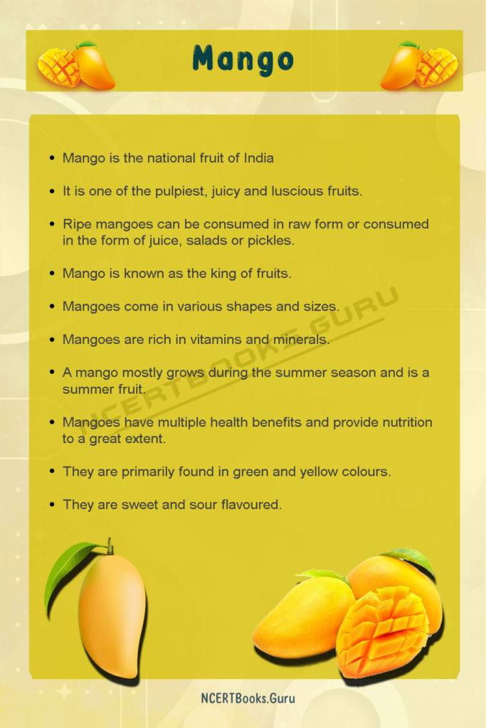 10 Lines on Mango Fruit for Students and Children in English NCERT Books
