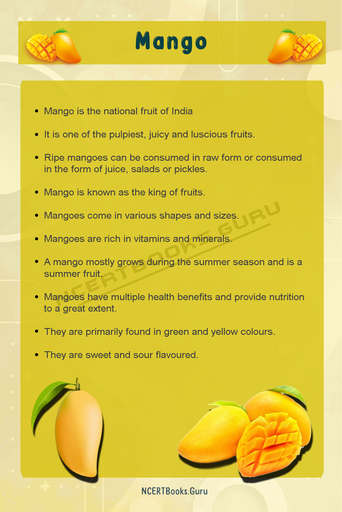 10 Lines on Mango Fruit 1