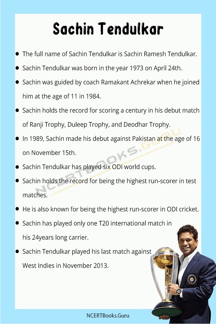 10 Lines on Sachin Tendulkar 1