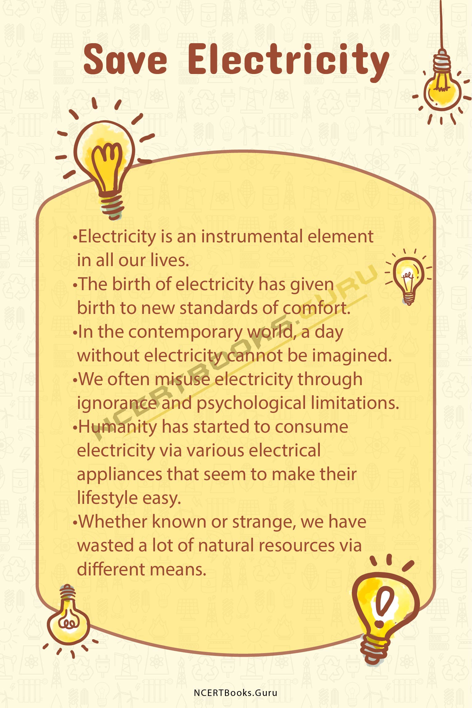 life without electricity essay for class 2