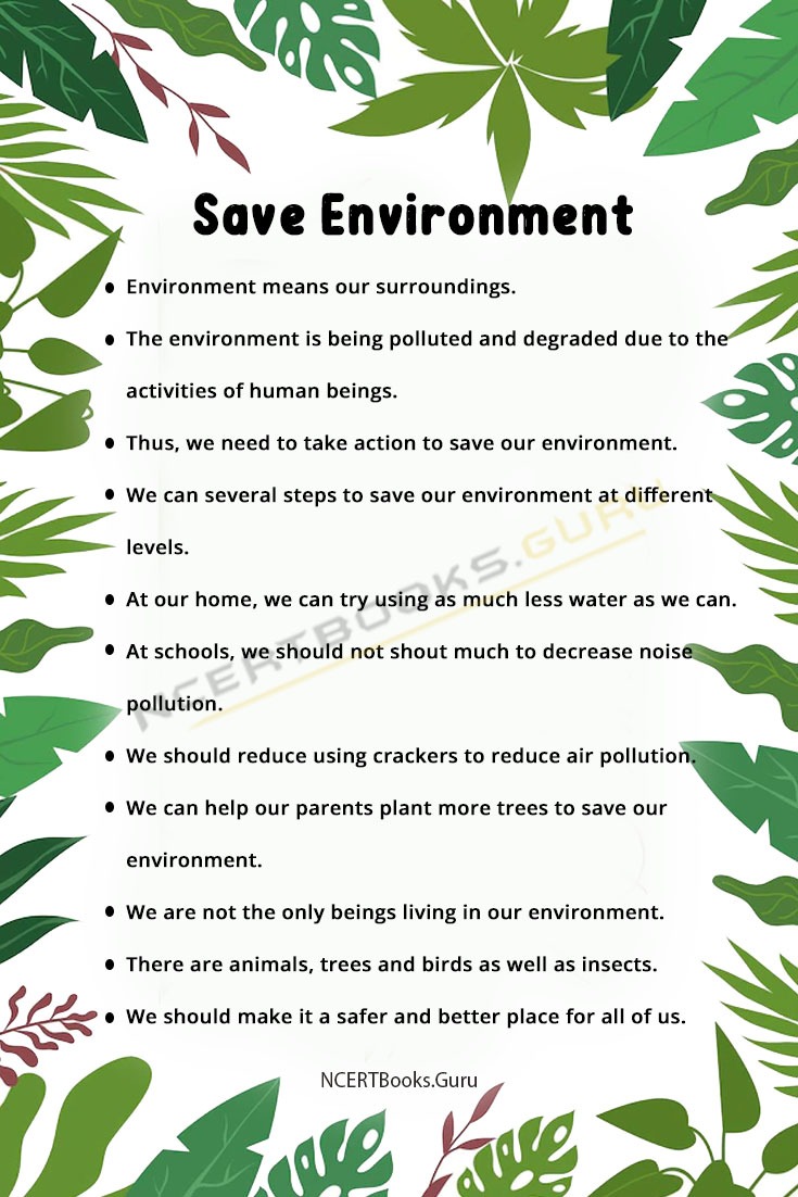 10 Lines on Save Environment 1