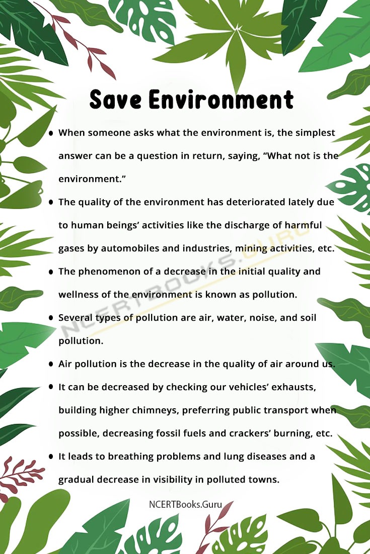 10 Lines on Save Environment 2