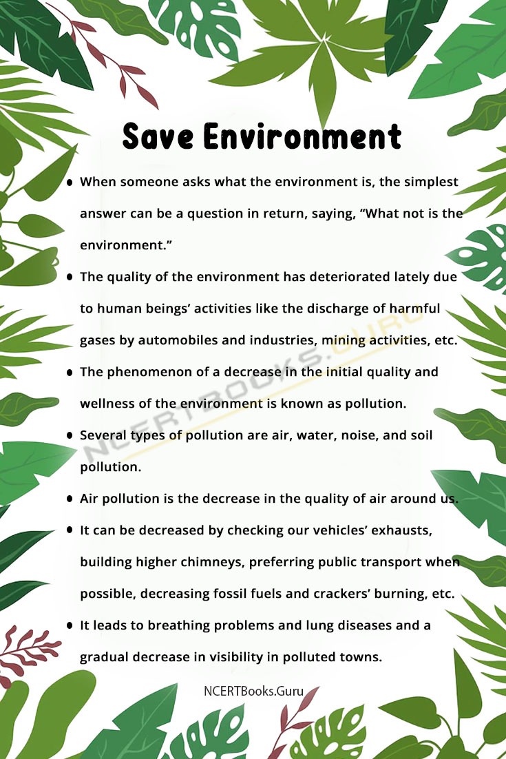 save environment essay 10 lines