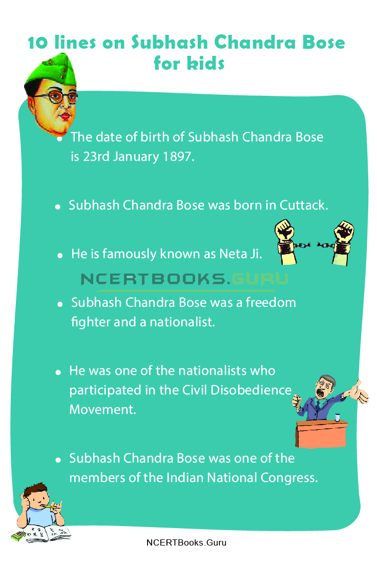 10 Lines on Subhash Chandra Bose for Students and Children in English - NCERT Books 10 Lines on Subhash Chandra Bose for Students and Children in English - NCERT Books