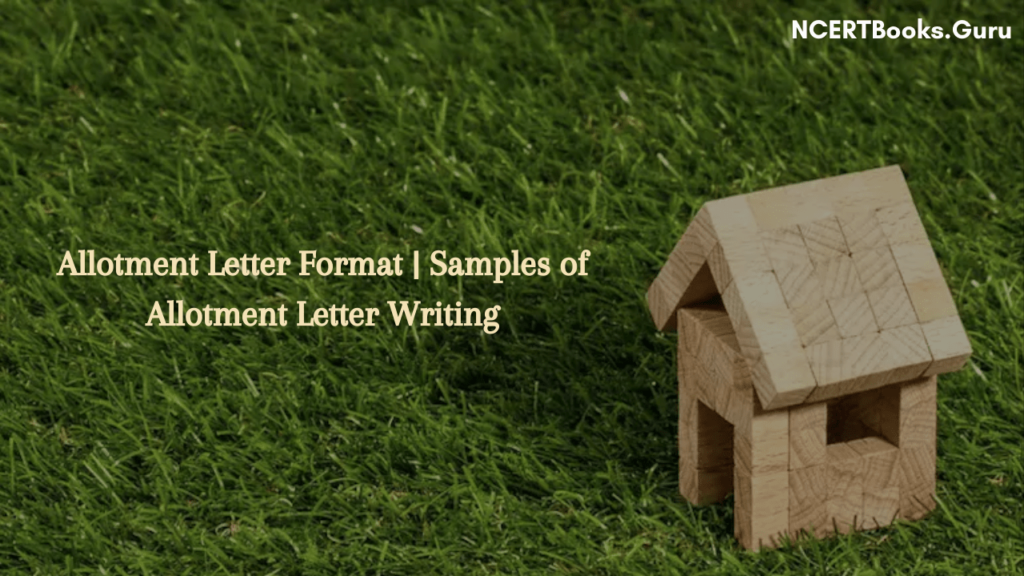 Allotment letter format & samples