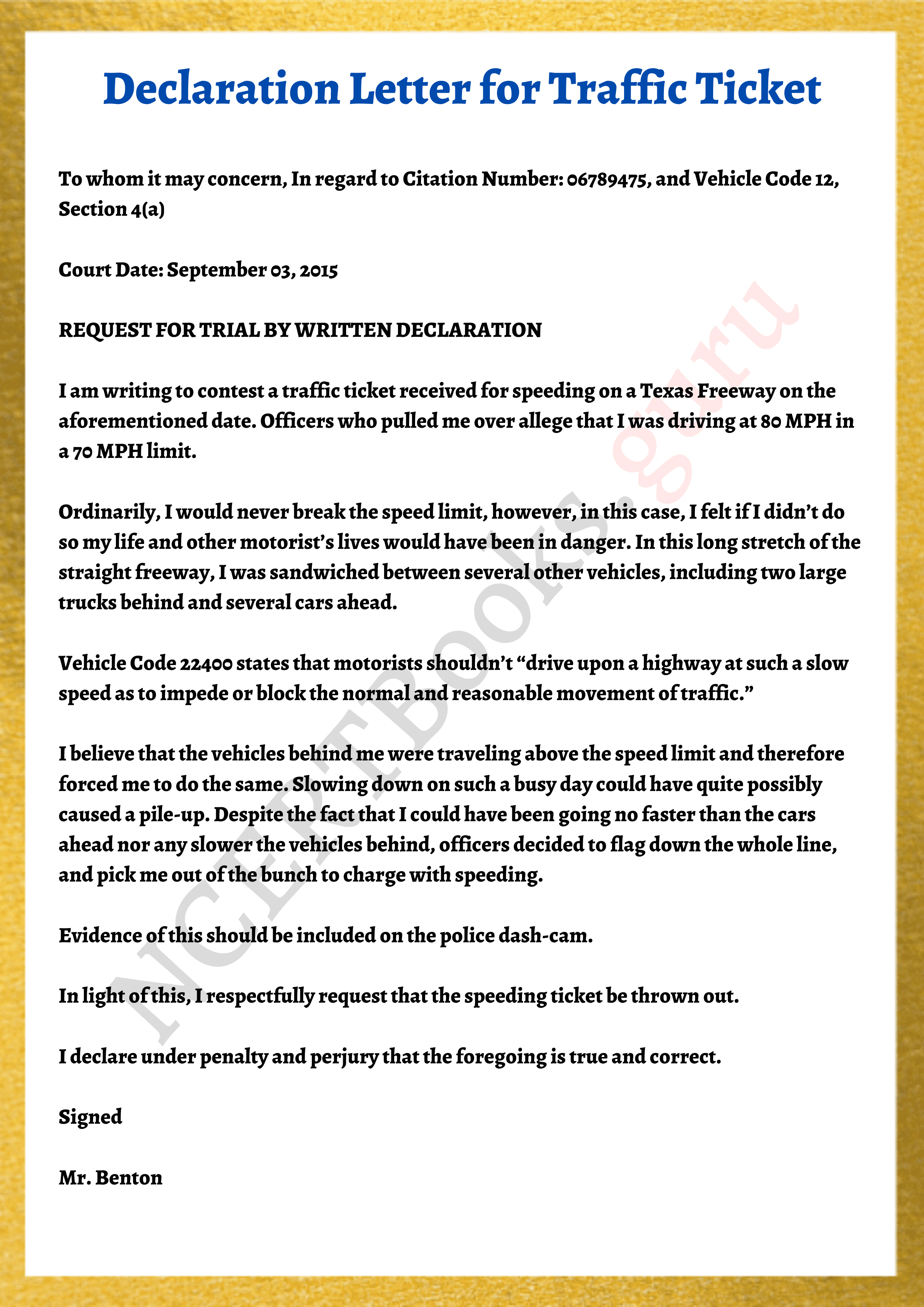 Declaration Letter Format, Samples  The right way to write a