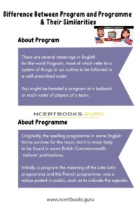 Difference Between Program and Programme & Their Similarities - NCERT Books