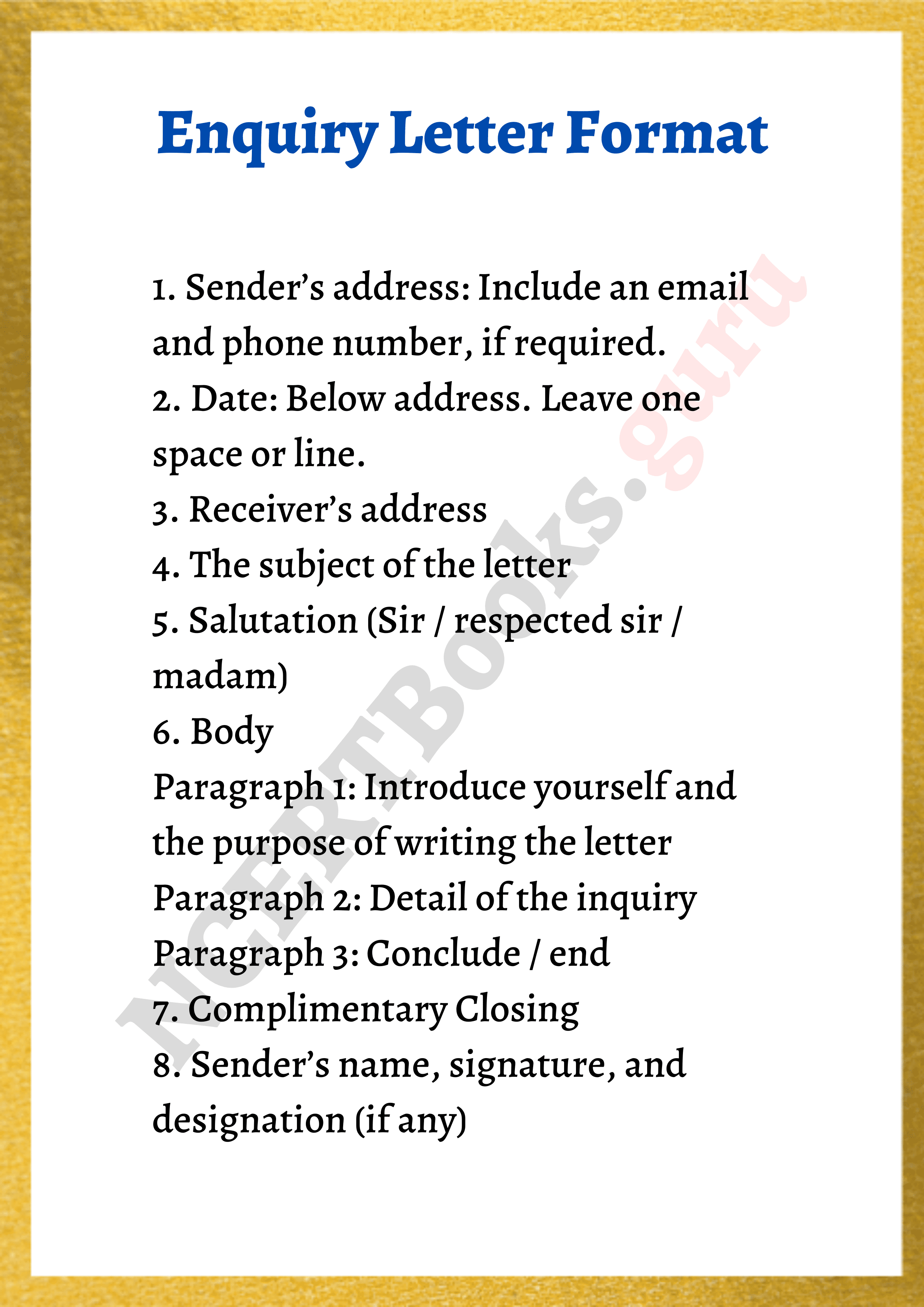 formal letter of inquiry samples