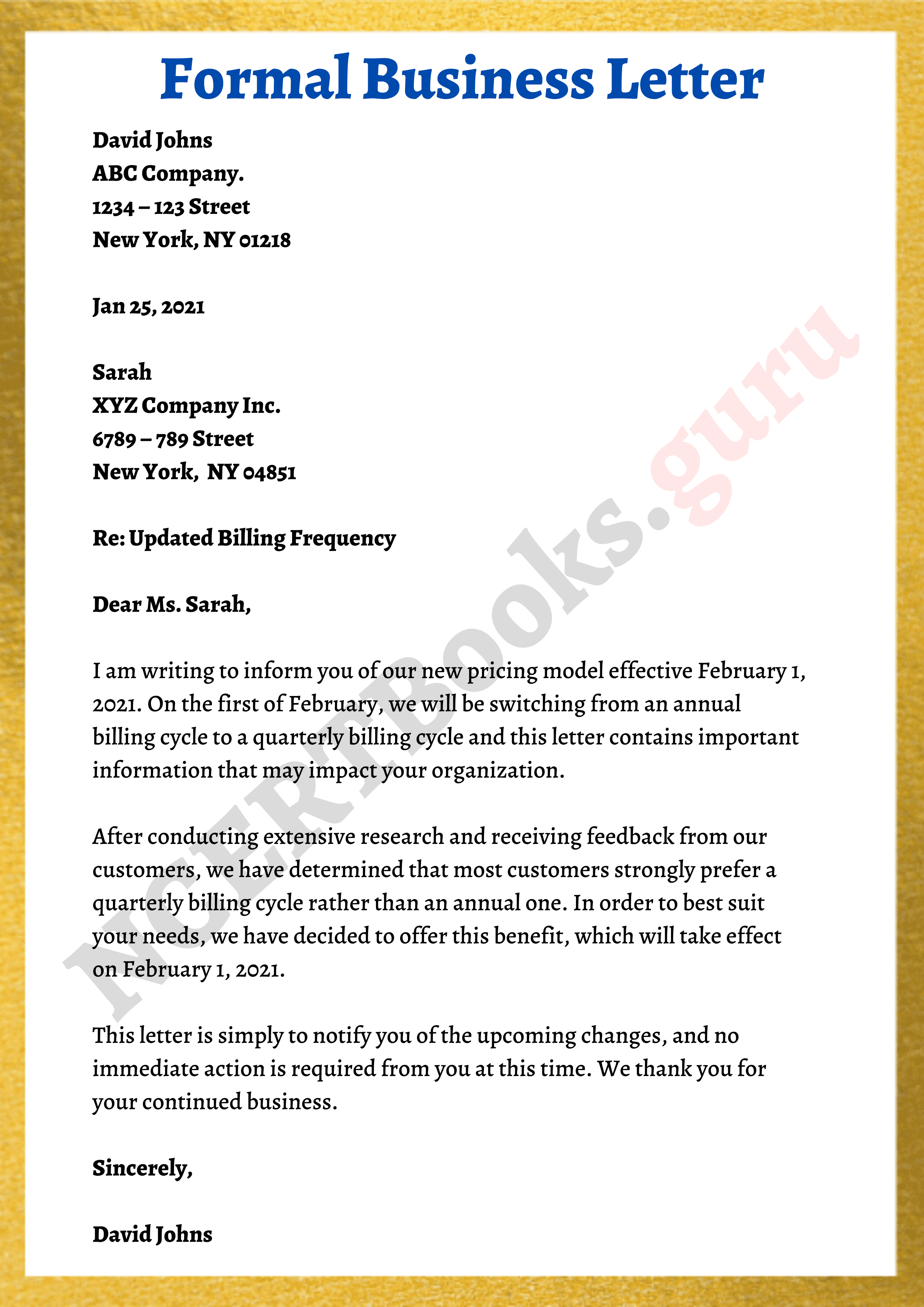 Formal Business Letter