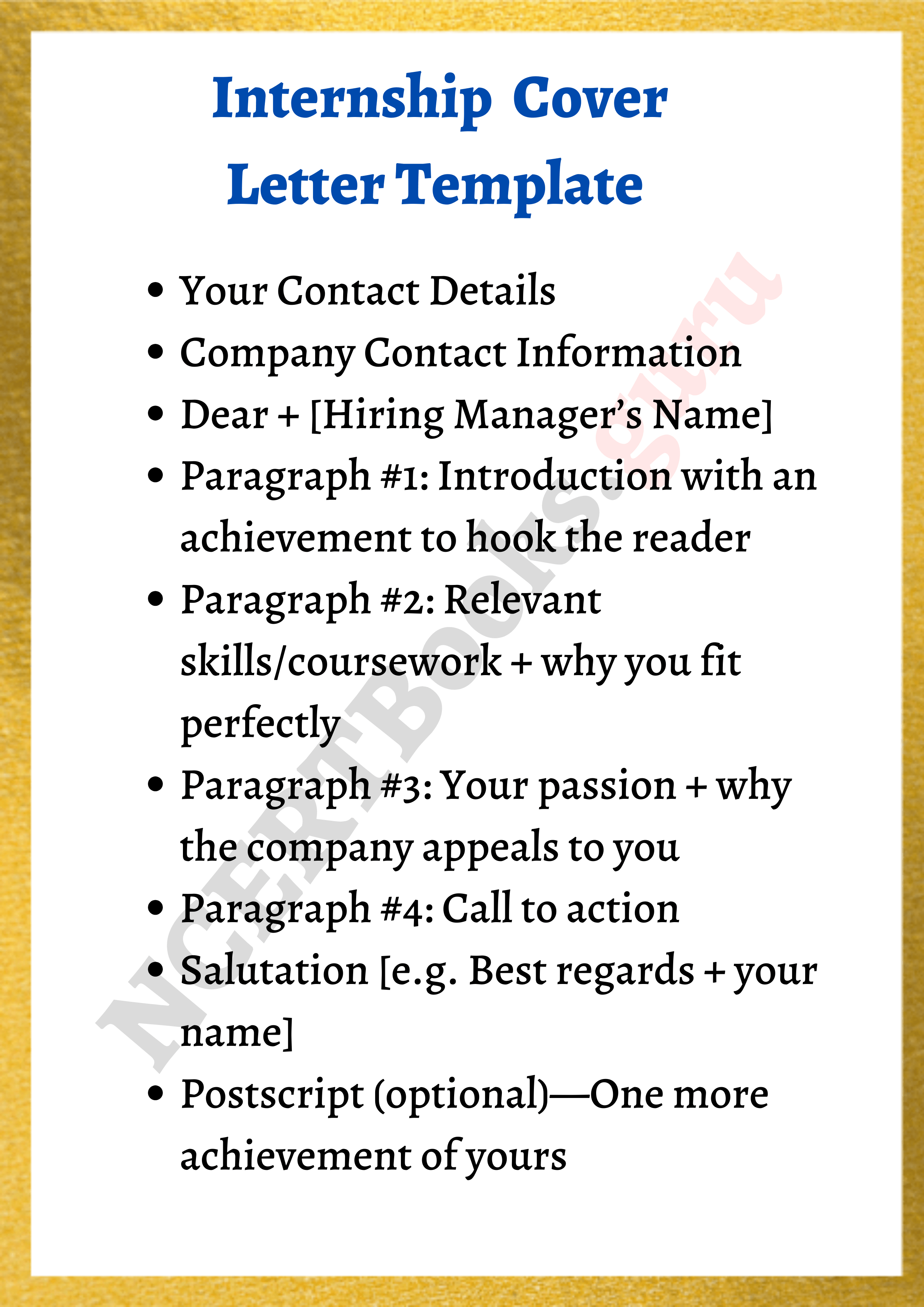 Internship Cover Letter Template