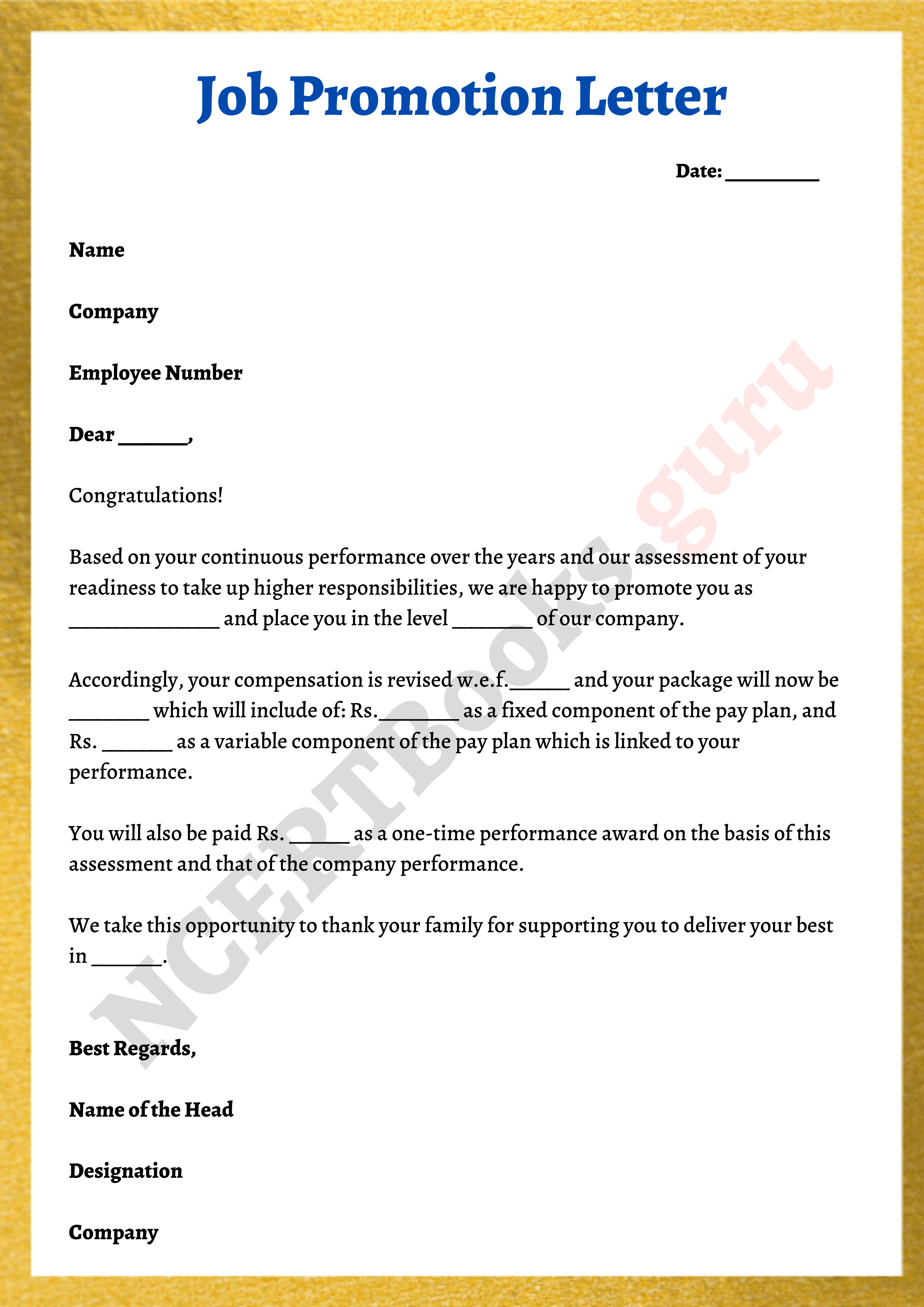 Job Promotion Letter