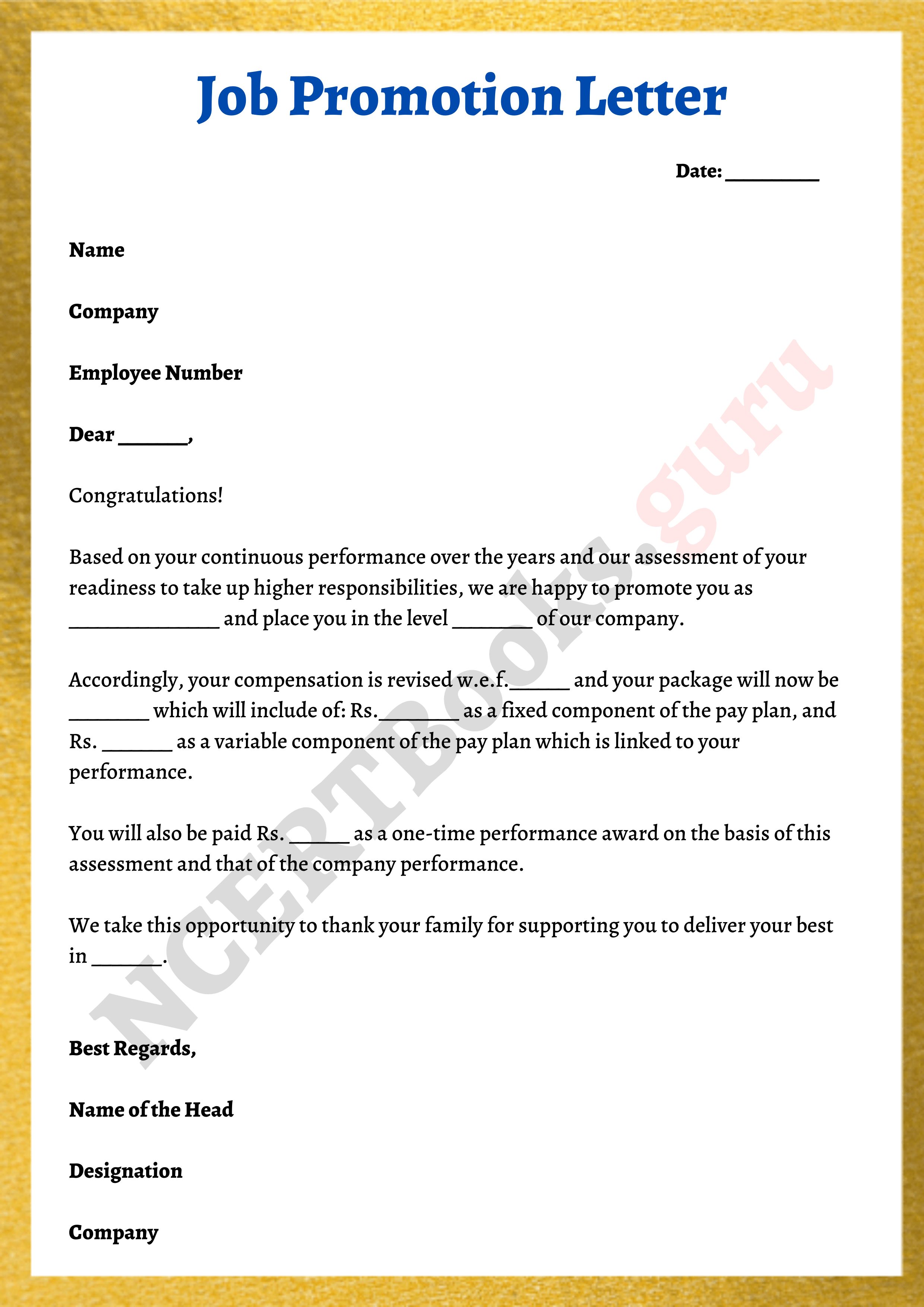 example application letter for promotion position