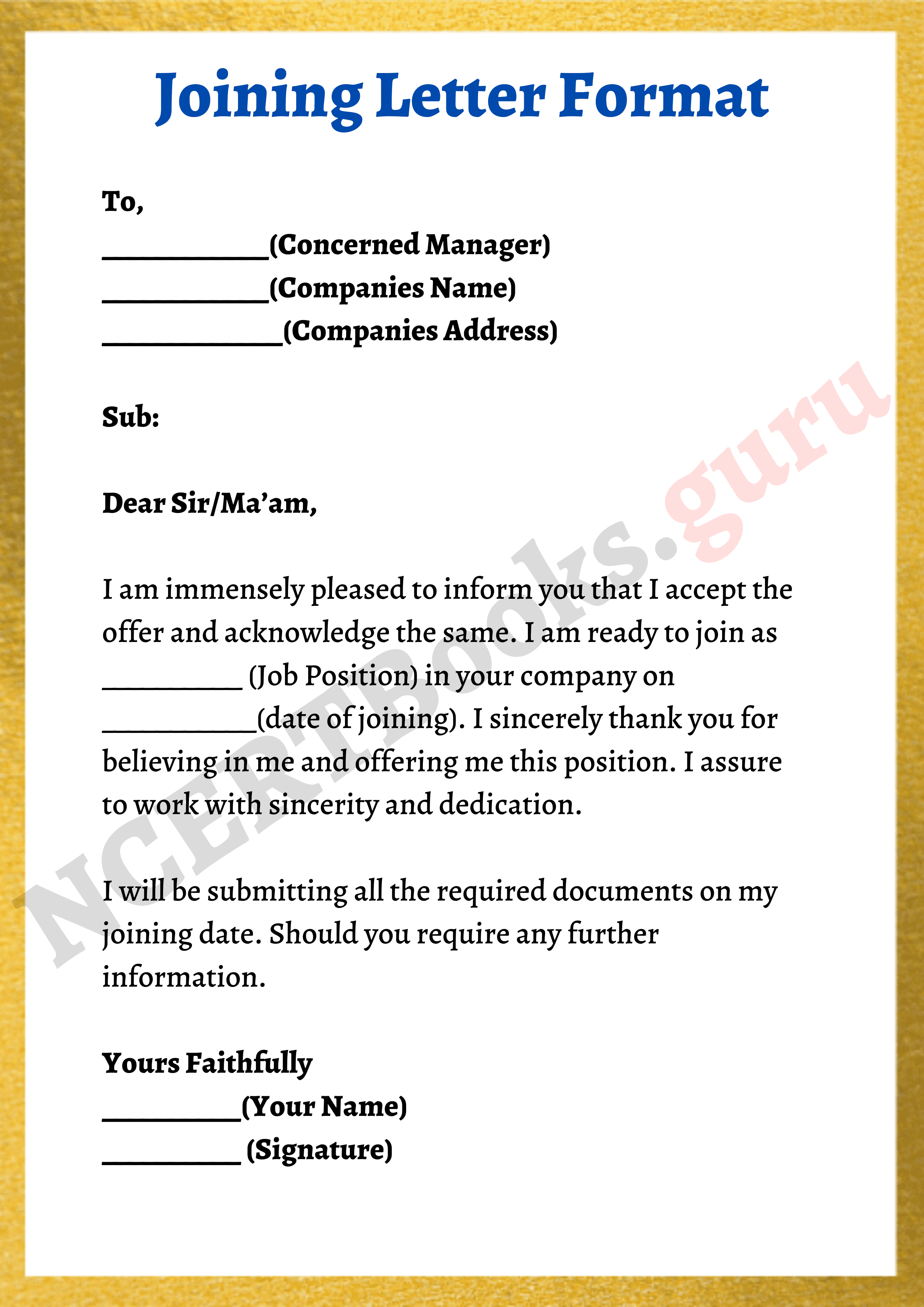 application letter for joining a company