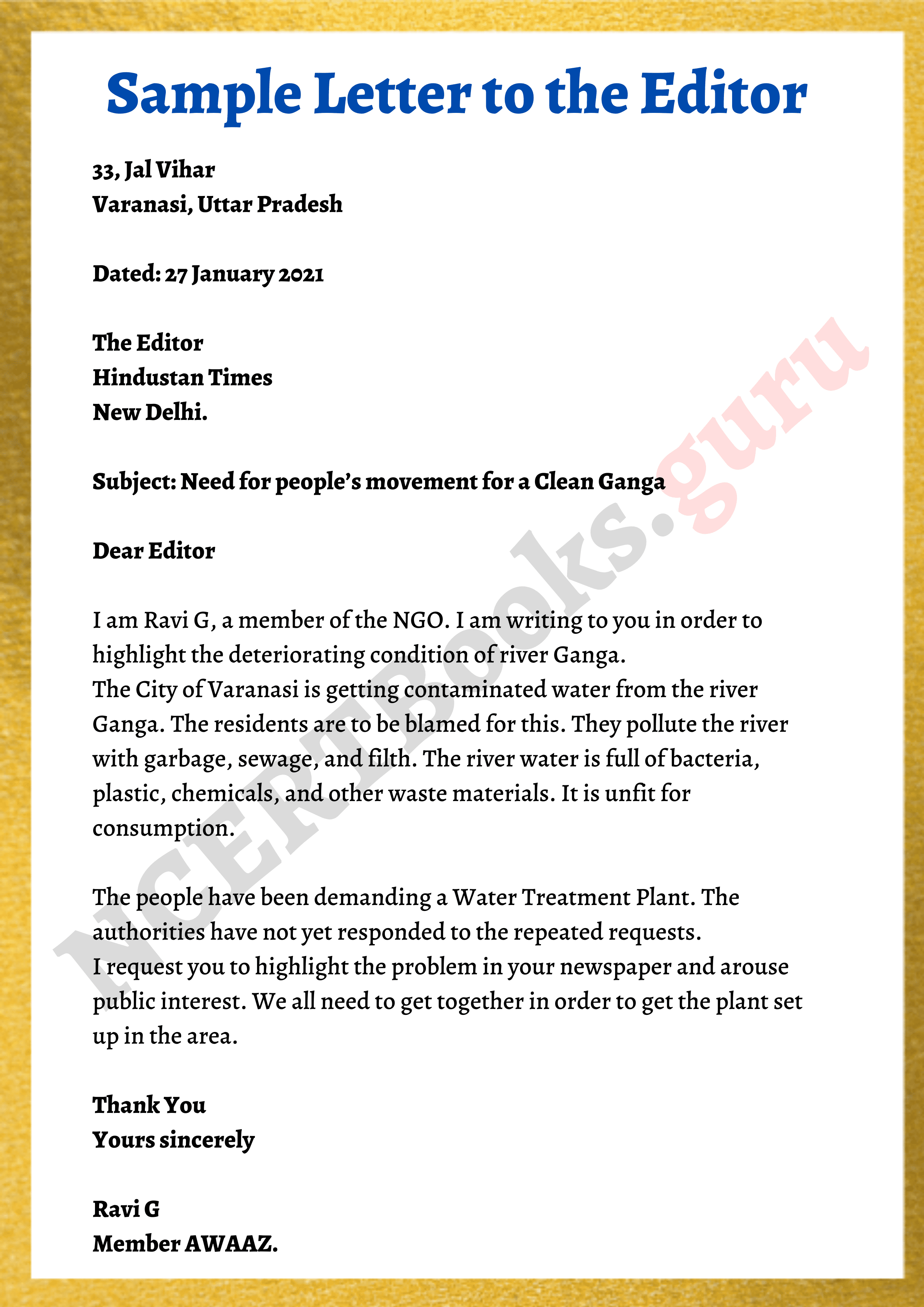 cover letter to editor template