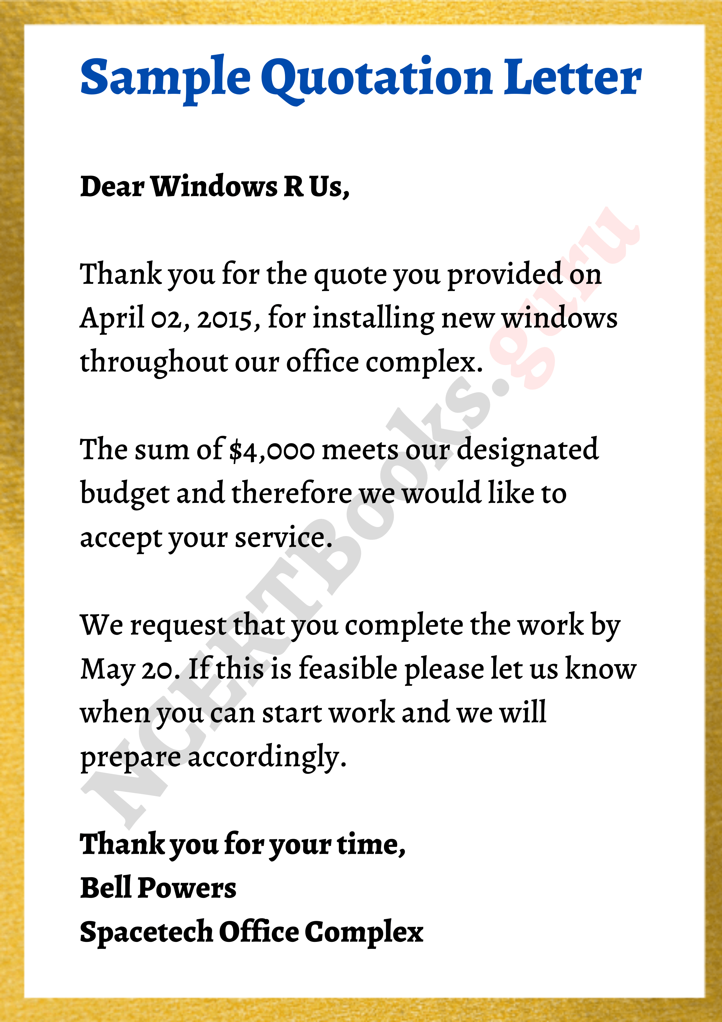 Sample Quotation Letter Format sample-quotation-letter-format