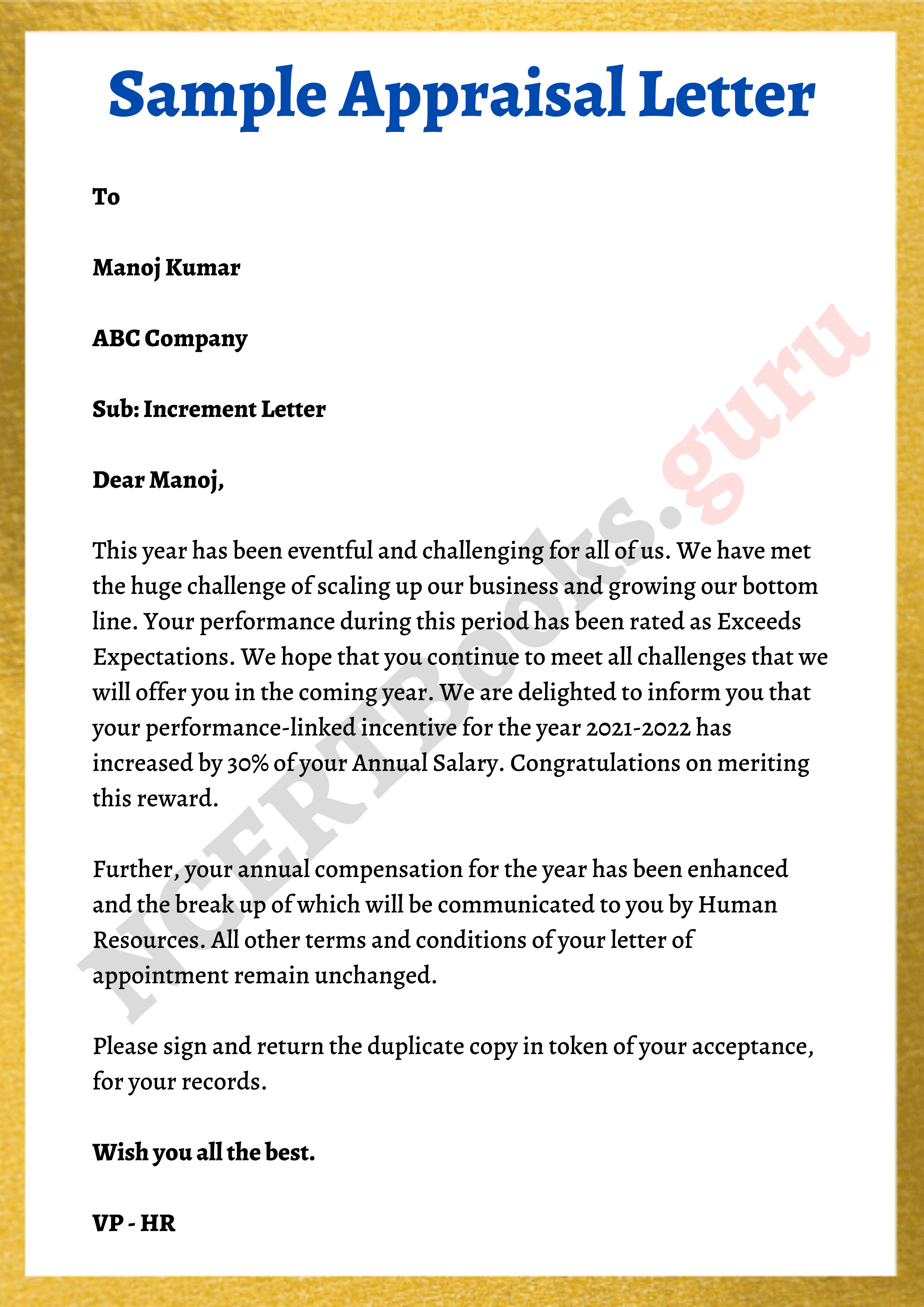 appraisal assignment letter example