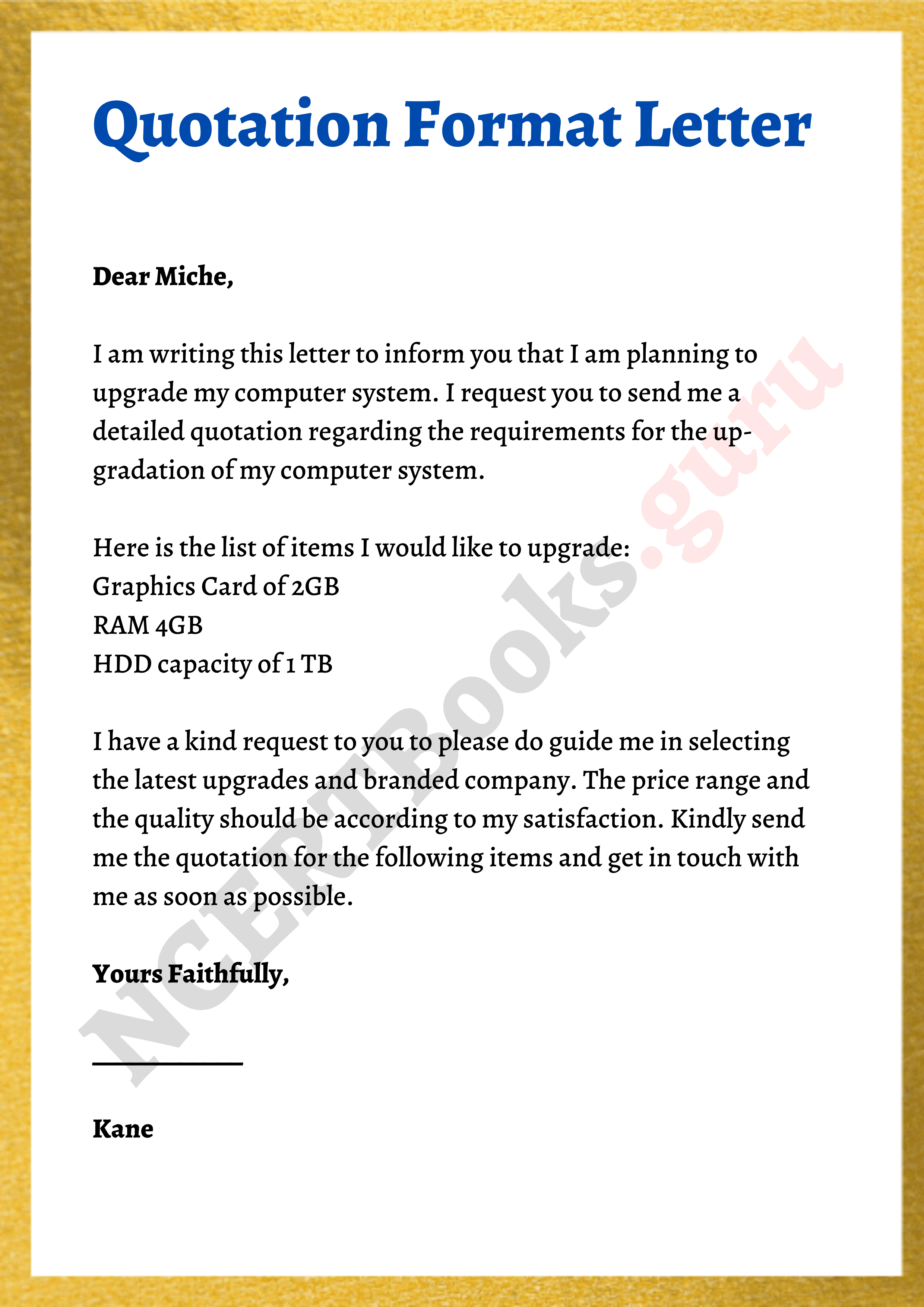 Sample Quotation Letter