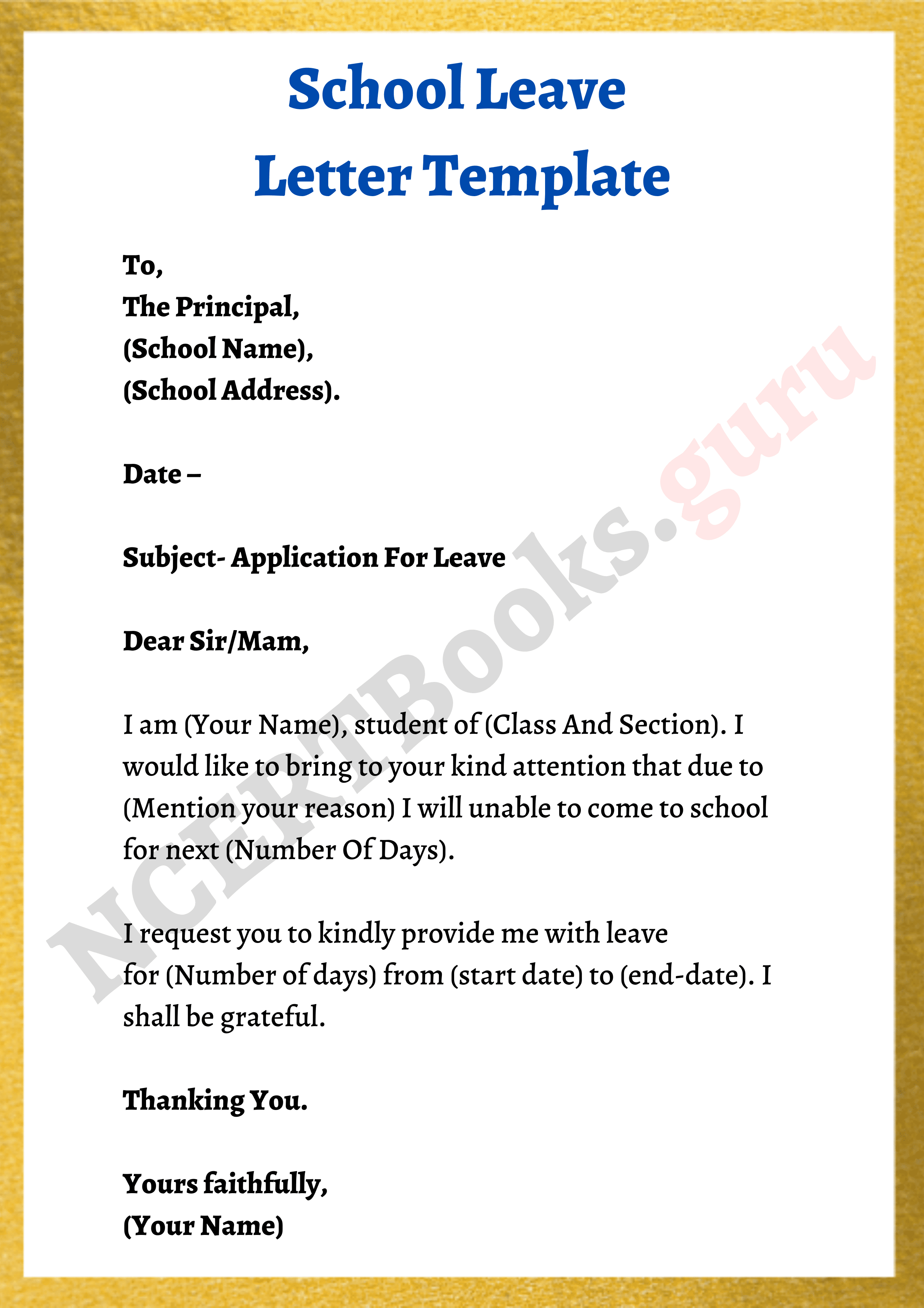 leave application format